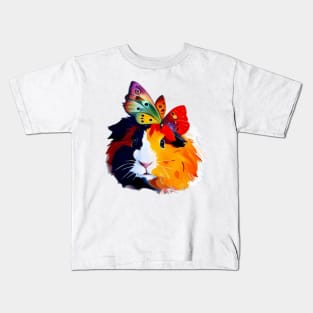 Fancy Guinea Pig with Butterfly Hairdo Kids T-Shirt